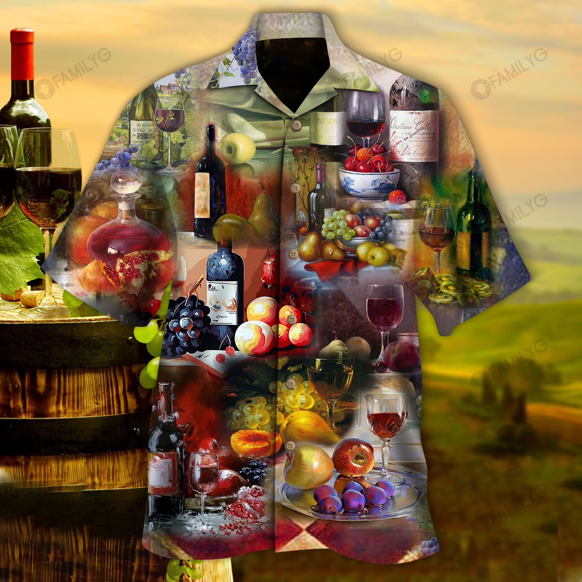 Wine Shirt - A Meal Without Wine Spirit Is Called Breakfast Hawaiian Shirt{Size}