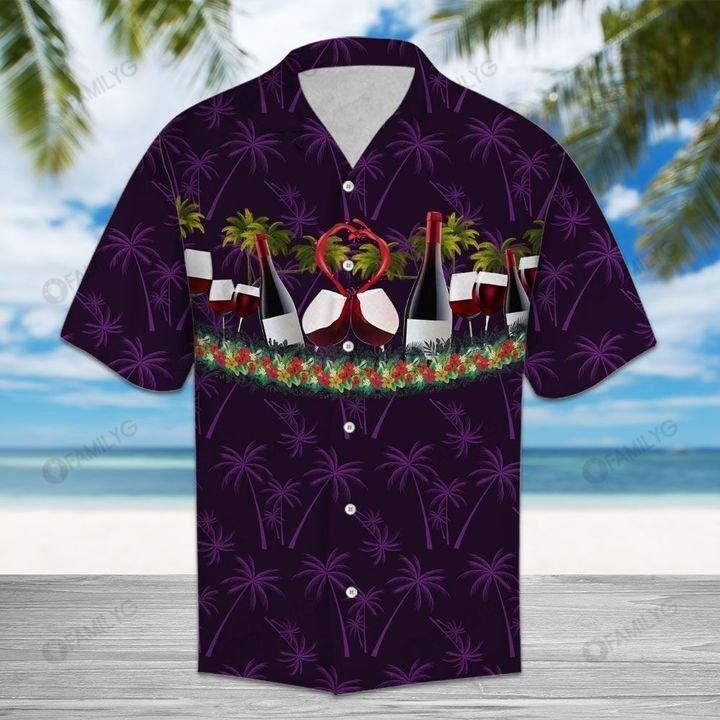 Wine Shirt - Paradise Red Wine Hawaiian Shirt{Size}