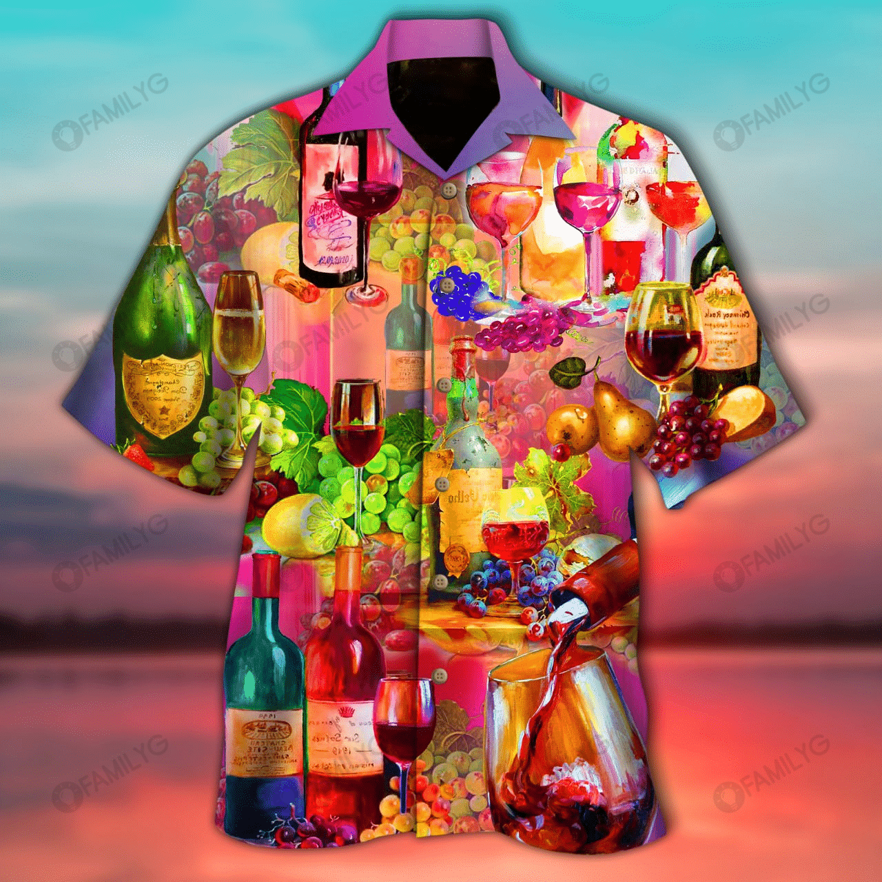 Wine Shirt - Wine Tours Around The World Wine Hawaiian Shirt{Size}