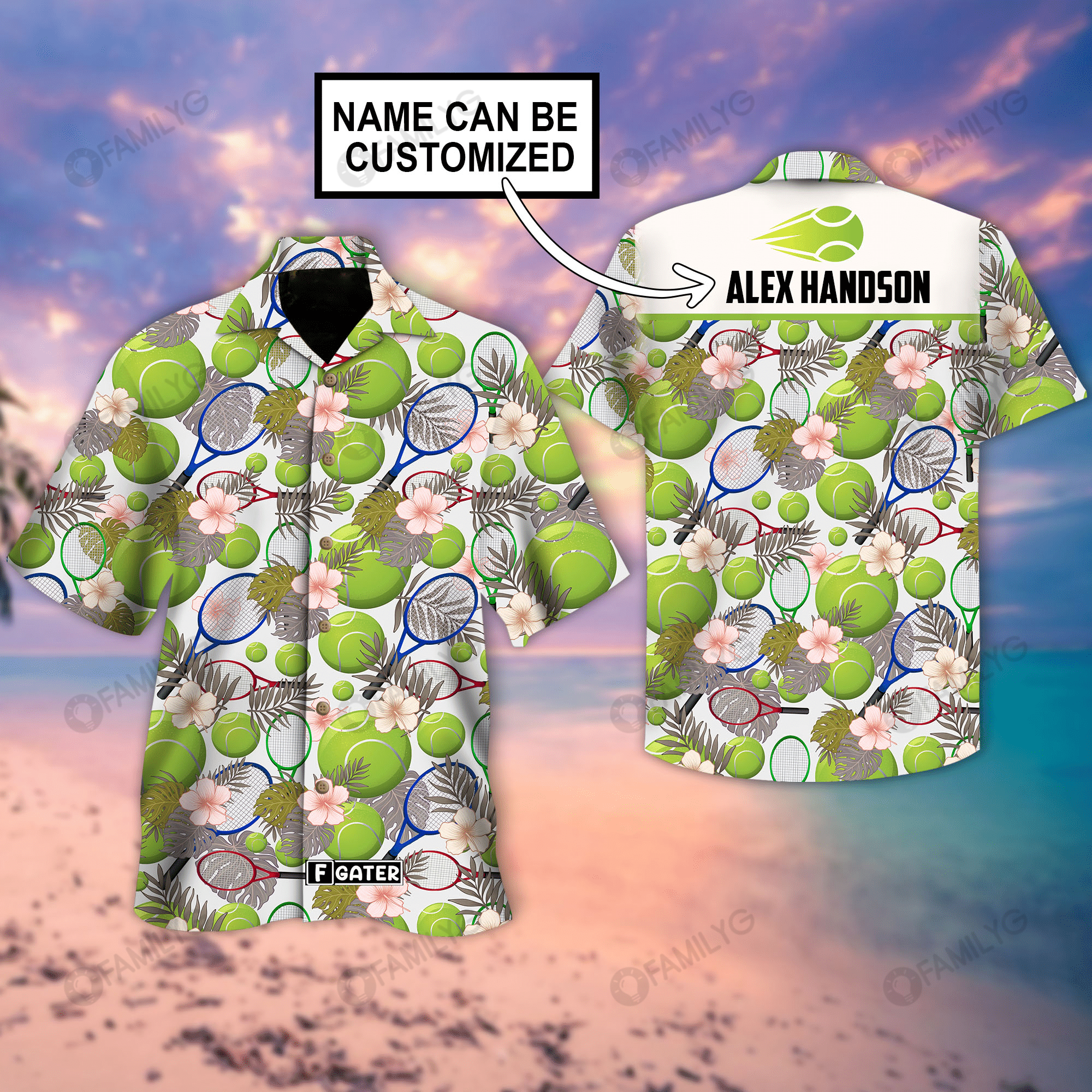 Tennis Shirt - Tennis Ball And Racket Seamless Custom Hawaiian Shirt - RE{Size}