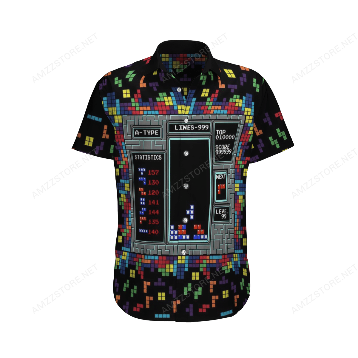 Tetris Scoreboard NES Game Hawaiian Shirt{Size}