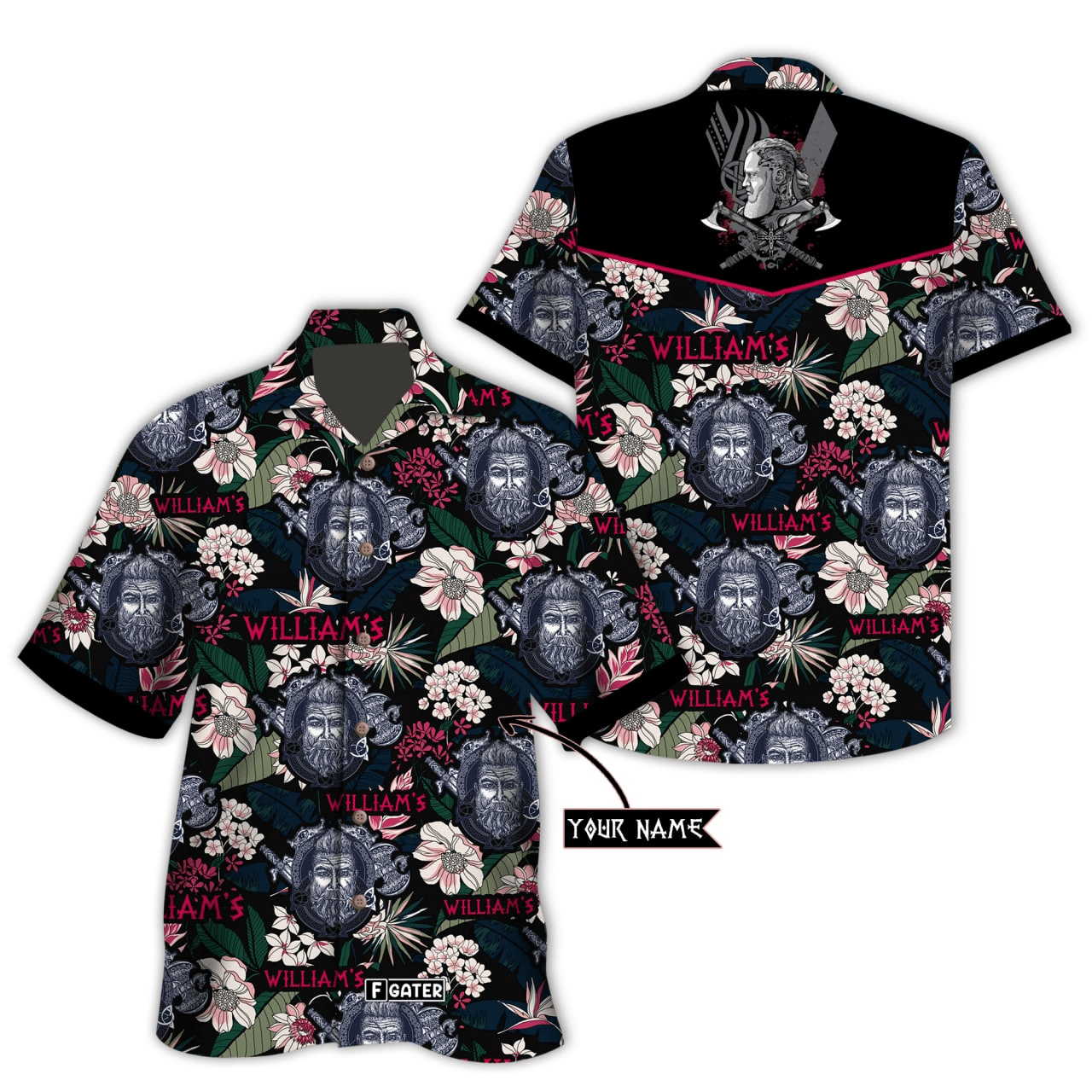 Vikings Shirts - Ragnar The Vikings Warrior Spirit Unique Aloha Unique Custom Hawaiian Shirt RE{Size}