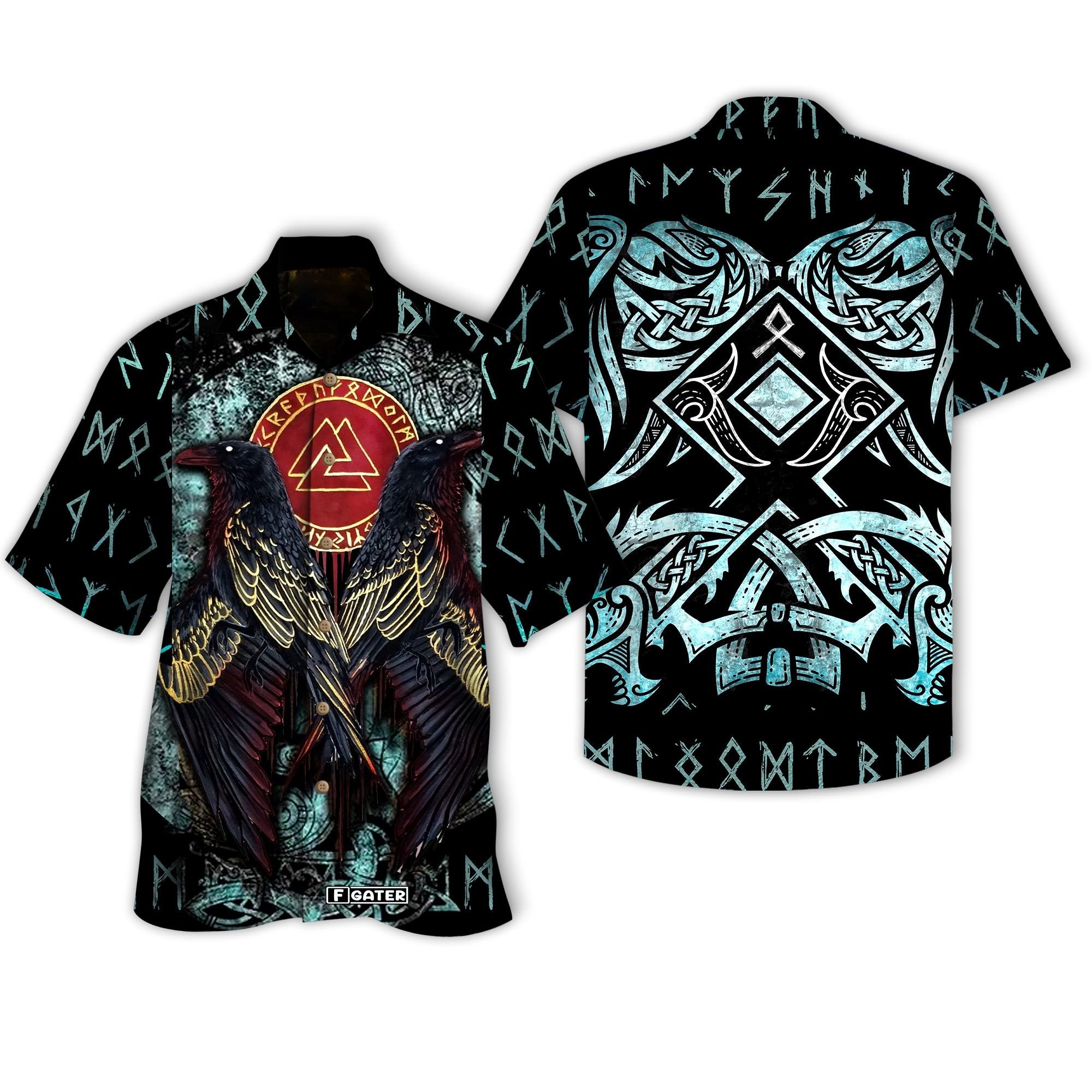 Vikings Shirts - Nordic Warrior Real Vikings Tattoo - Vikings Hawaiian Shirt{Size}