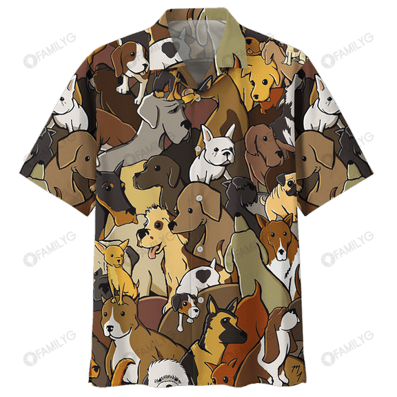 The World Of Dogs - Matching Dog and Owner Hawaiian Print Shirts{Size}