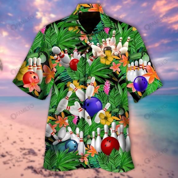 What Happens At Bowling Stays At - Matching Dog and Owner Hawaiian Print Shirts{Size}