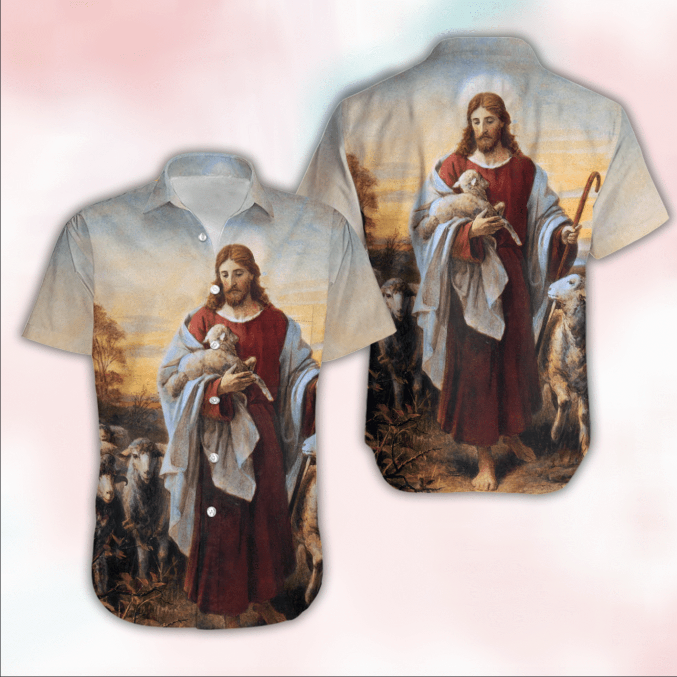 Shop Jesus He Is Risen Easter Lamb Hawaiian Aloha Shirts Dh{Size}