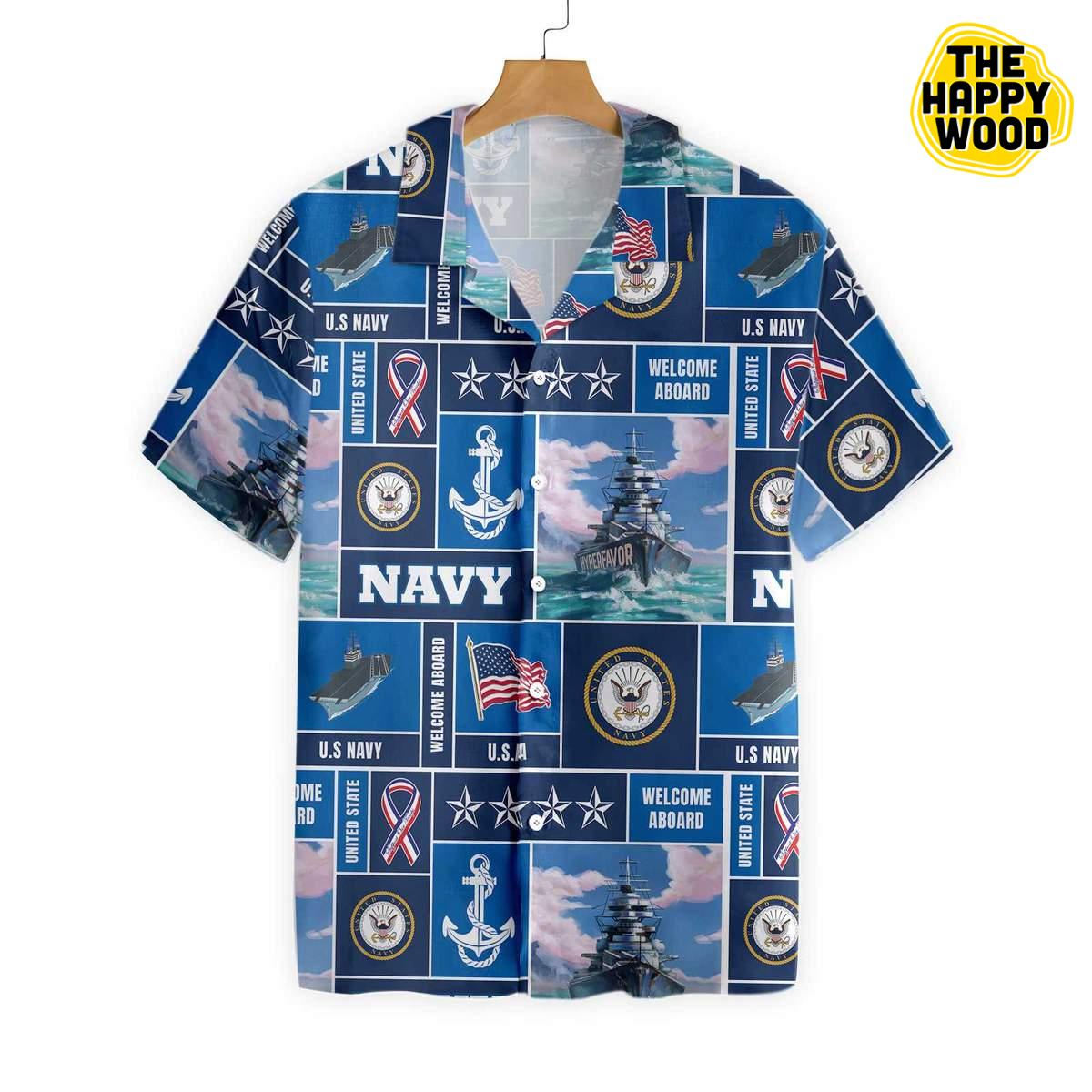 Veteran Soldier US Navy Welcome To Aboard Hawaiian Hawaii Shirt{Size}