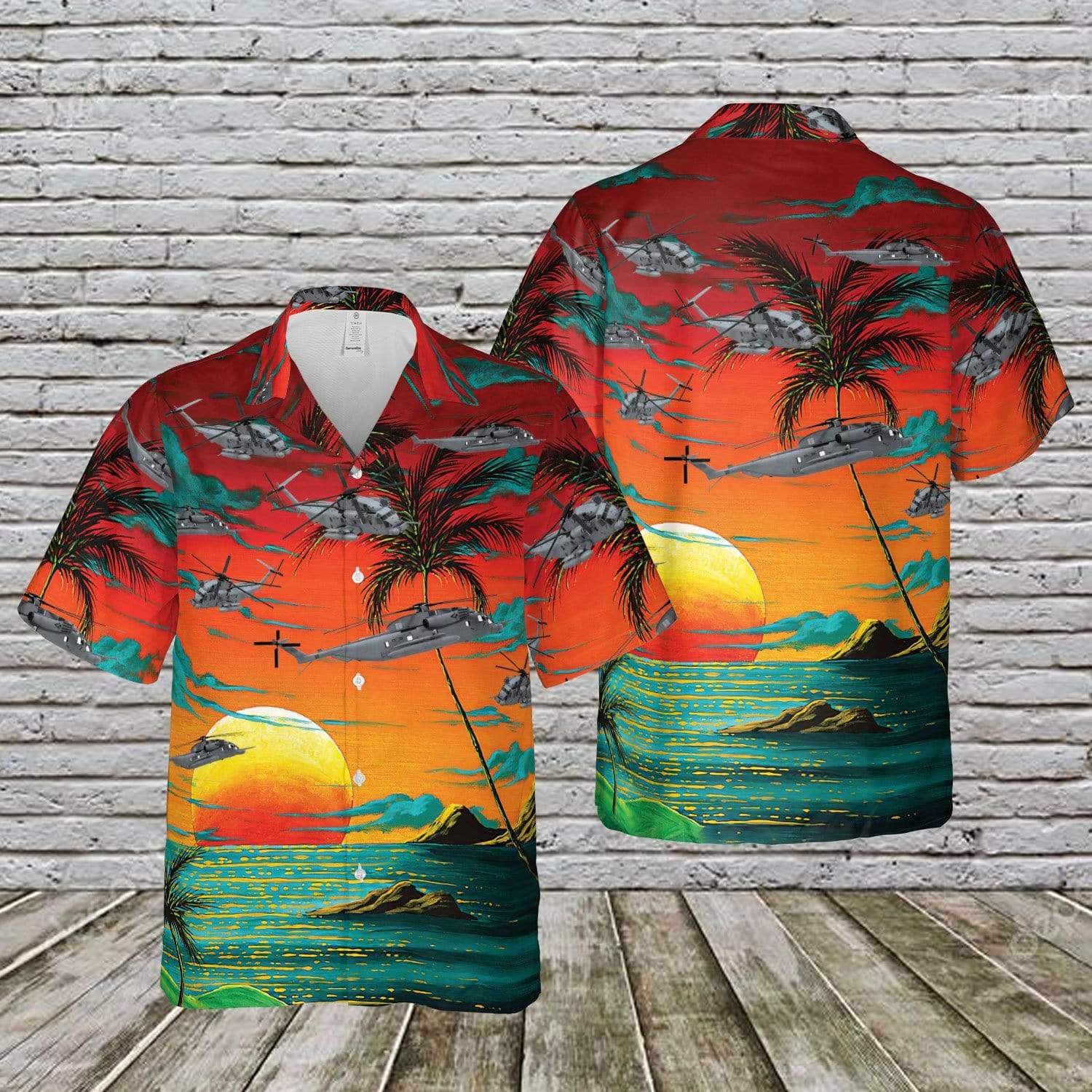 Sikorsky Mh-53 Pave Low Unisex Hawaiian Shirts - Beach Shorts #290621H{Size}