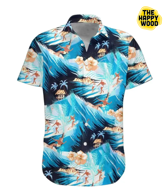 Surfing Hawaiian Hawaii Shirt{Size}