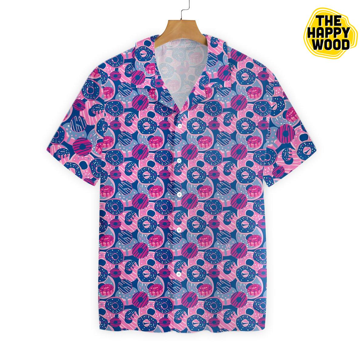 Vintage Donut Seamless Pattern Hawaiian Hawaii Shirt{Size}