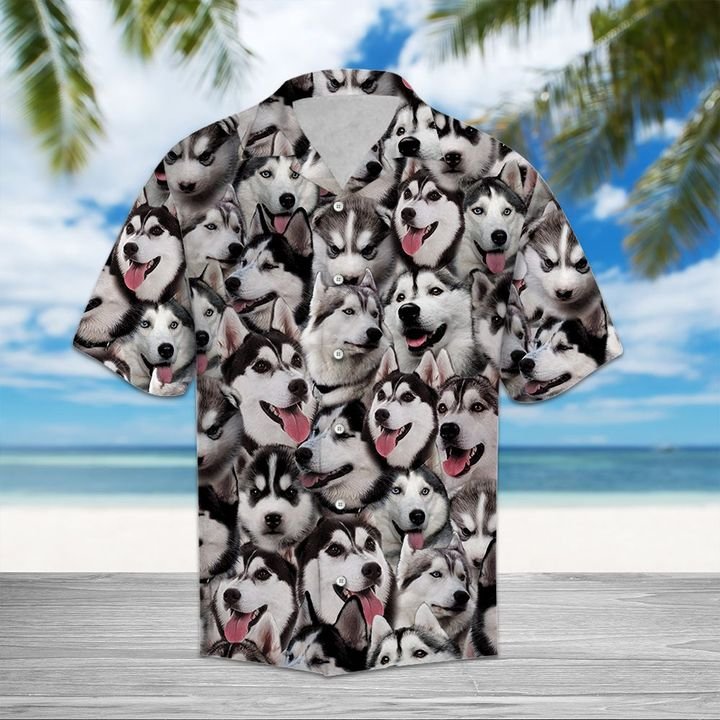 Siberian Husky Great Hawaiian Shirt Mens Summer Shirts Latest Shirt 2020{Size}