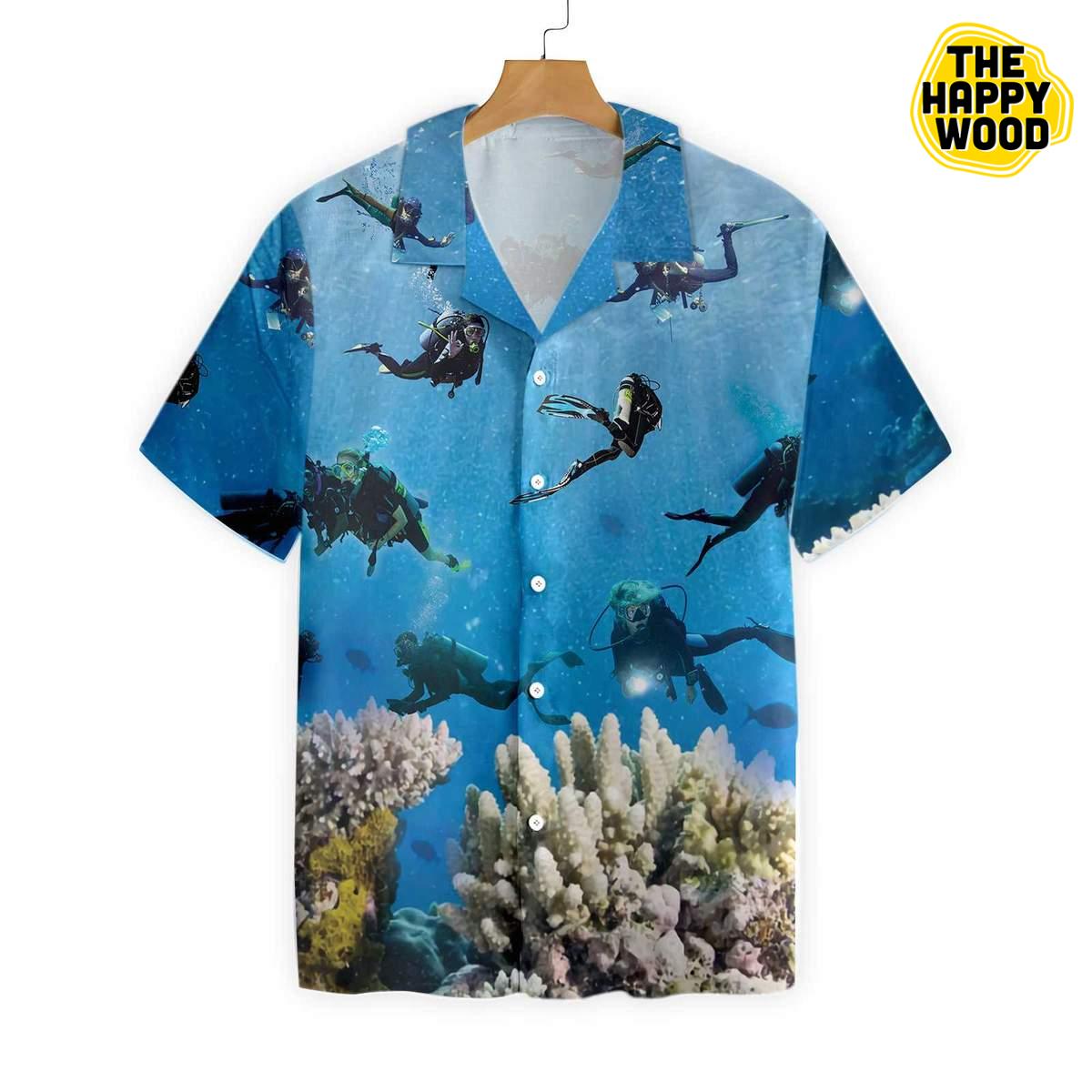 Under The Sea Scuba Diving Hawaiian Hawaii Shirt{Size}