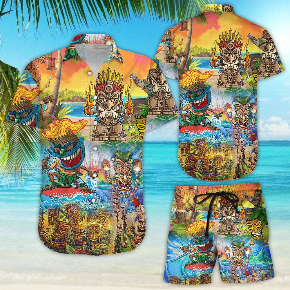 Tiki Hawaiian Shirt - Beach Get Here Tiki Funny Hawaii Shirt - Gifts For Summer Holiday{Size}