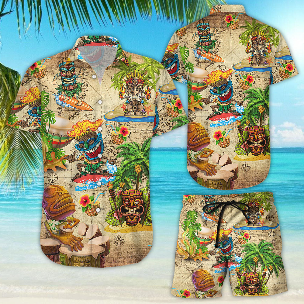 Tiki Map Summer Hot Hawaiian Hawaii Shirt{Size}