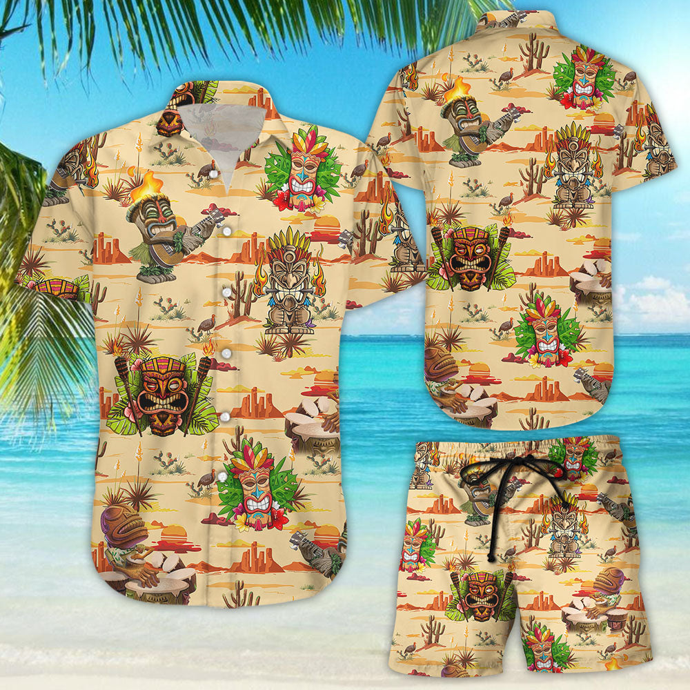 Tiki Hawaiian Shirt - Tiki Funny Vintage Beautiful seamless Desert Cowboy Hawaii Shirt - Hawaii Gift{Size}