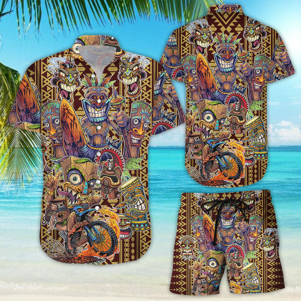 Tiki Hawaiian Shirt - Tiki Aloha All Day Every Day Hawaii Shirt - Summer Gifts For Men{Size}