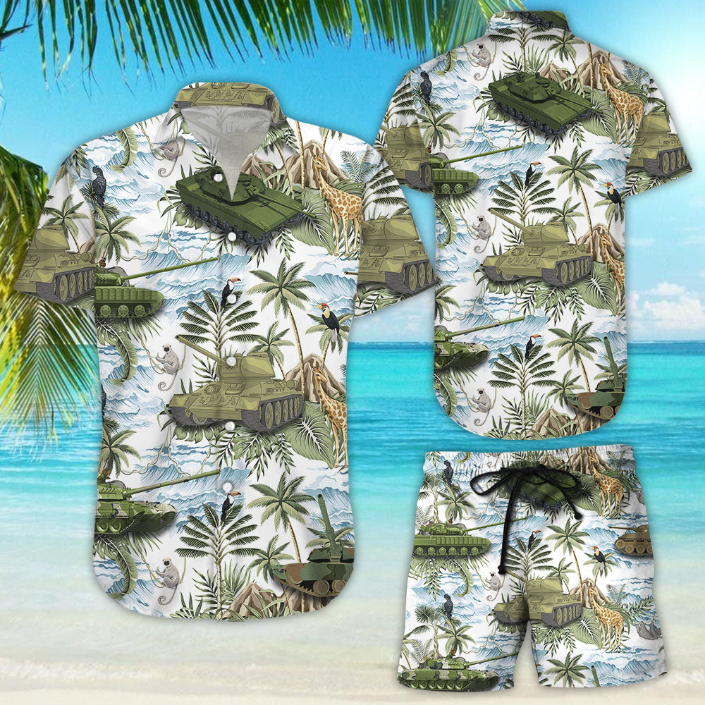 Tank Hawaiian Shirt - Tropical Vintage Botanical Island Palm Tree Tank Hawaii Shirt - Beach Themed Gift{Size}