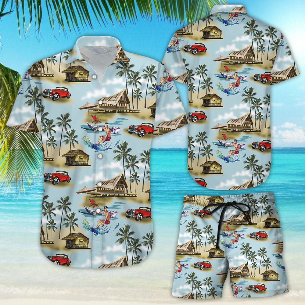 Surfing Hawaiian Shirt - Surfing Men Summer Beach Button Down Shirts - Cute Beach Themed Gifts{Size}