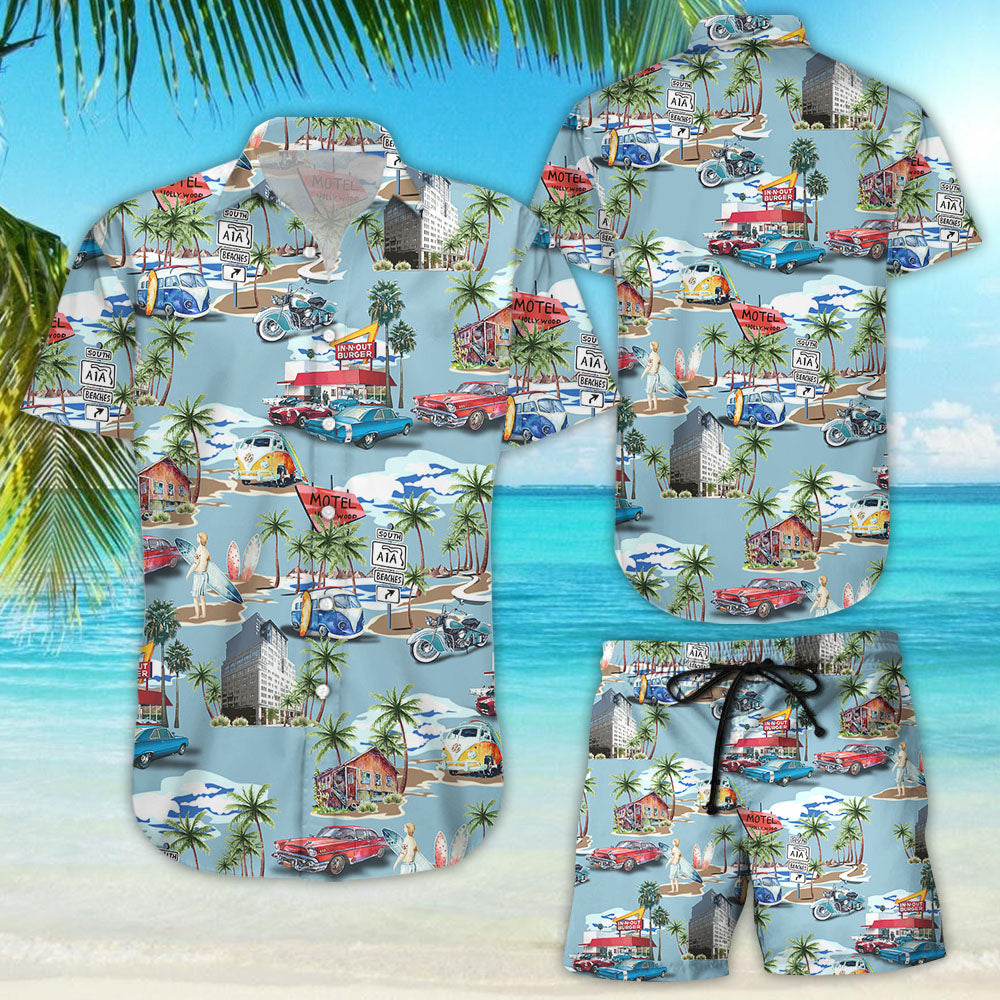 Surfing Hawaiian Shirt - Surfing Car Button Down Shirts - Beach Themed Gifts For Him{Size}