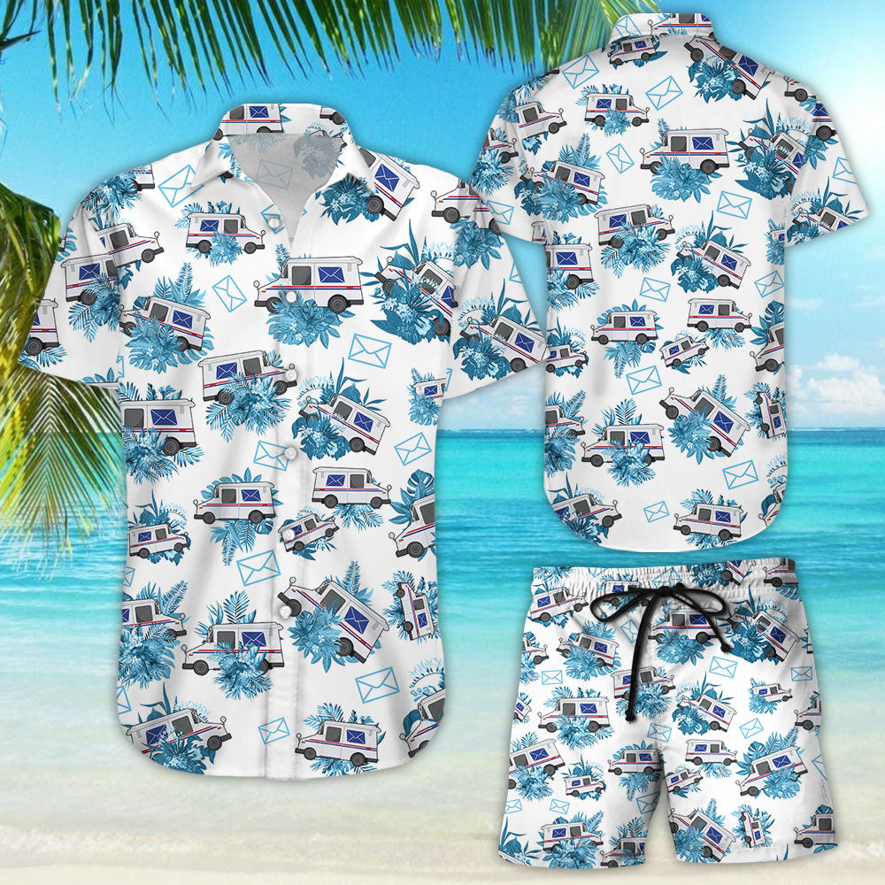 Tropical Truck Hawaiian For Men - Postal Worker Trucks Tropical Hawaii Shirt - Beach Themed Present Ideas{Size}