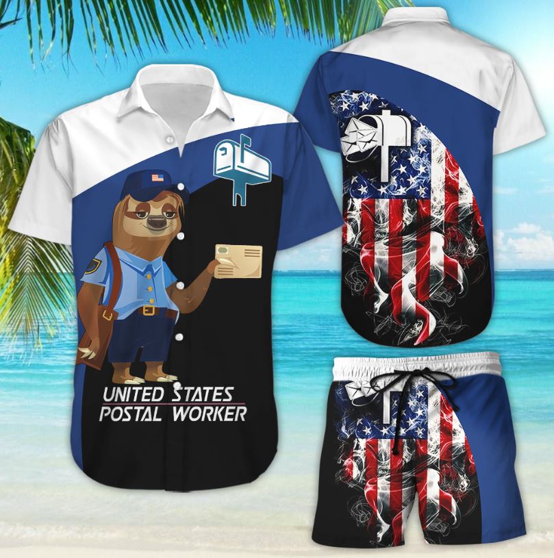 Sloth Hawaiian Shirt - Postal Worker Sloth United States Hawaii Shirt - Unique Gifts For Postal Workers{Size}