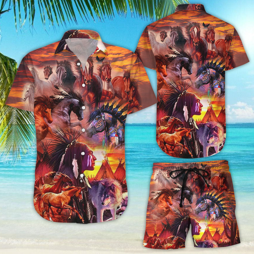 Shirt With Horses On It - Horses Spirit Native American Hawaiian Shirt - Unique Horse Gifts For Ladies{Size}