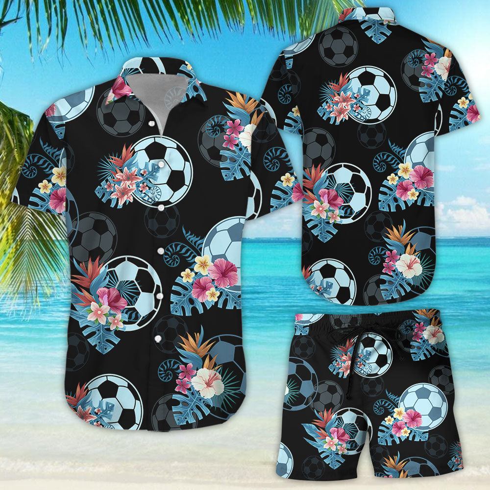 Soccer Shirt - Soccer Tropical Pattern Hawaiian Shirt - Gift Ideas For Soccer Players{Size}