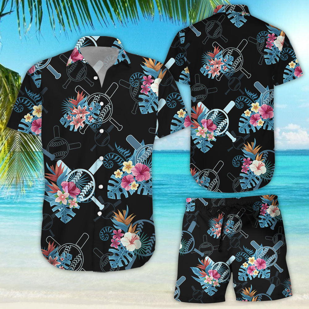 Softball Style Shirts - Softball Tropical Pattern Hawaiian Shirt - Softball Gift Ideas For Players{Size}