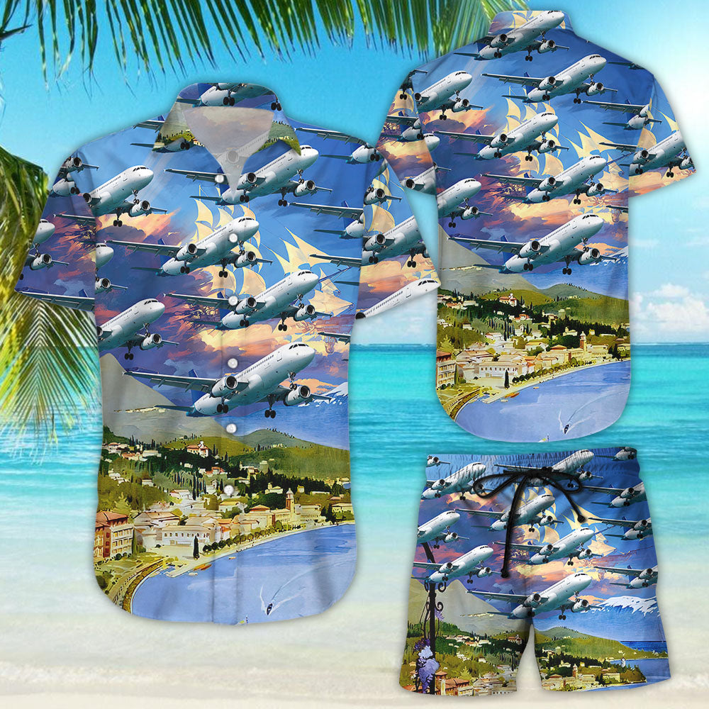 TM Airplane Hawaiian Shirt - Full Of Airplan Flying In The Sky Hawaii Shirt - Summer Gift Ideas For Men{Size}