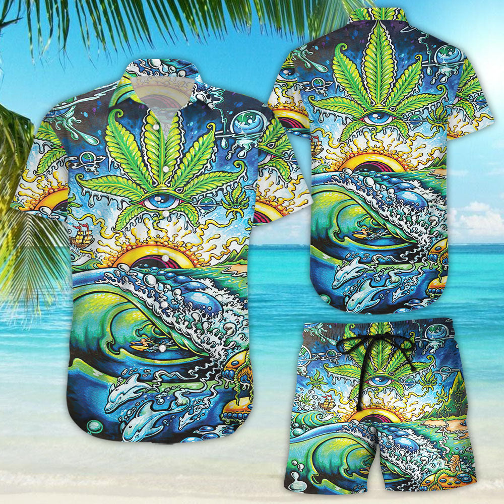 Wave Hawaiian Shirt - Trippy Stoner Art Hawaii Shirt - Ocean Themed Gifts Ideas{Size}