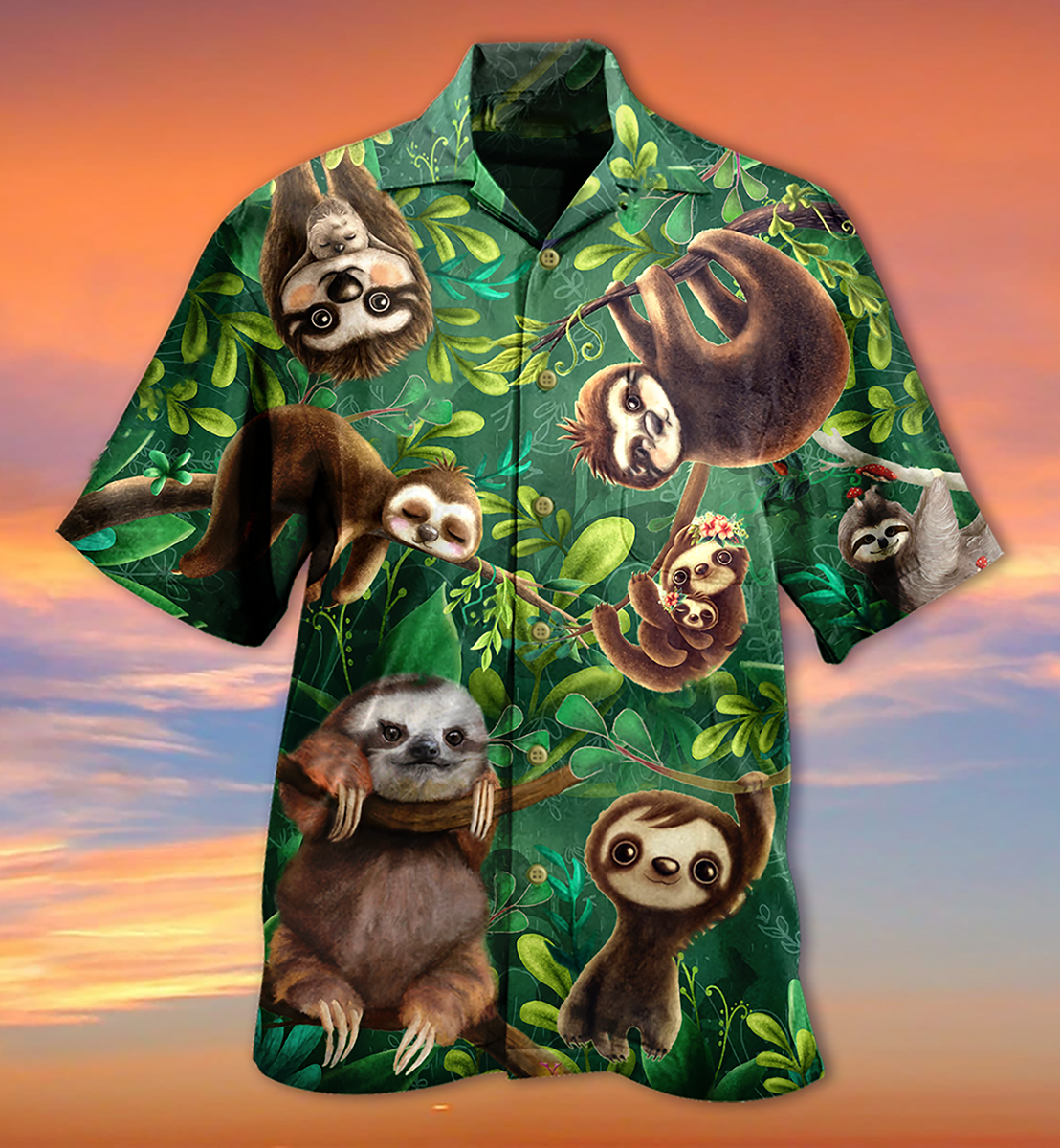 Sloth Lovely Cute Animals Limited - Hawaiian Shirt{Size}