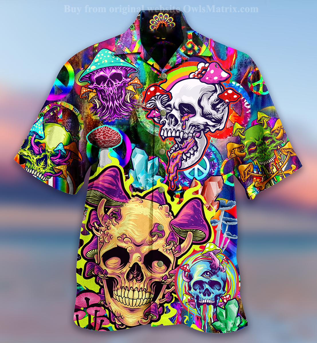 Skull Rainbow Smile - Hawaiian Shirt{Size}