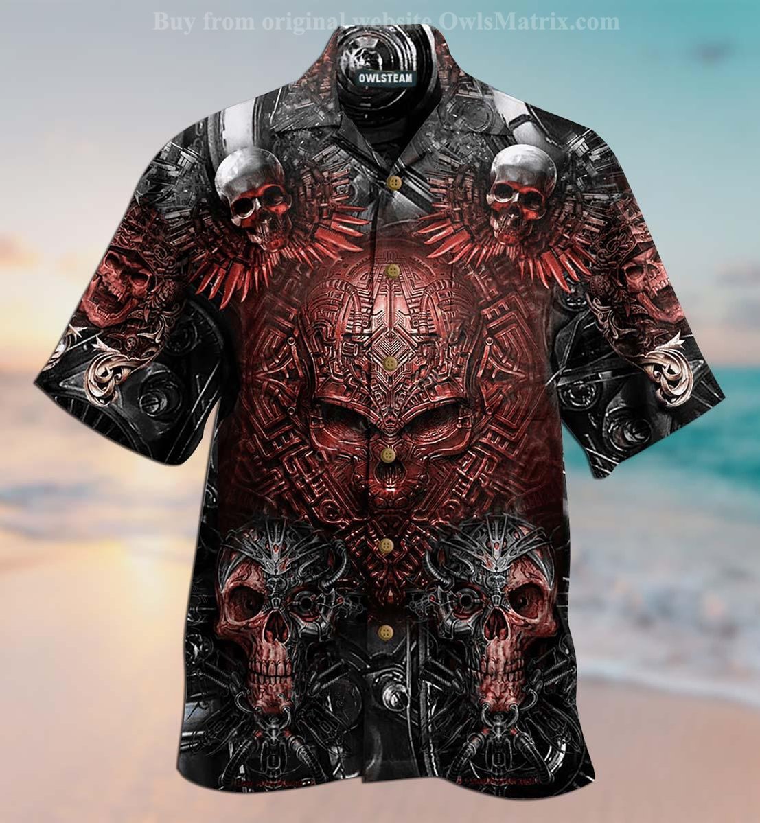 Skull Metal Style Angry - Hawaiian Shirt{Size}