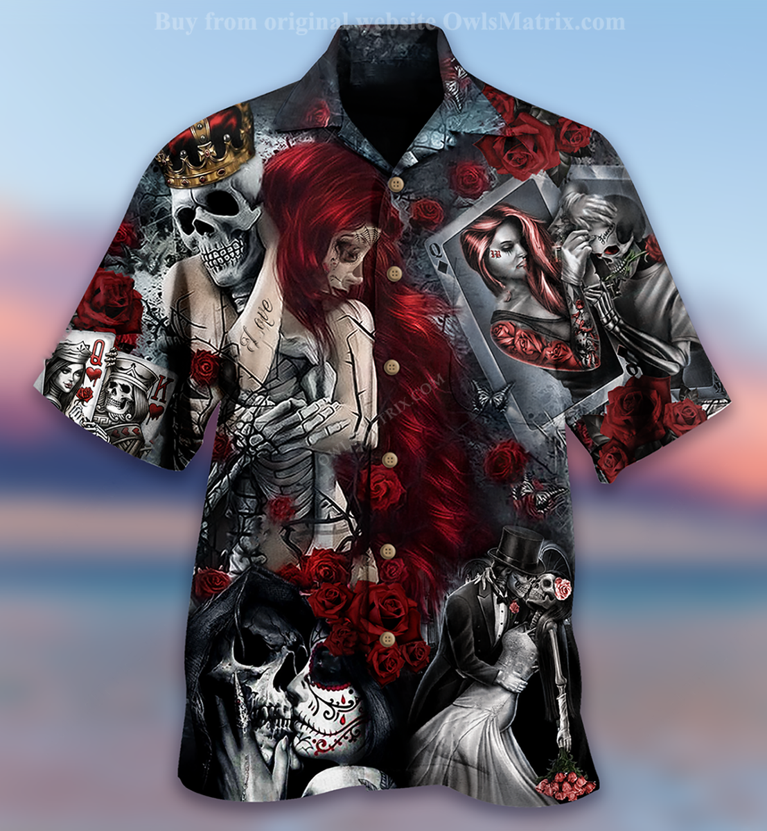 Skull Love Is Life - Hawaiian Shirt{Size}