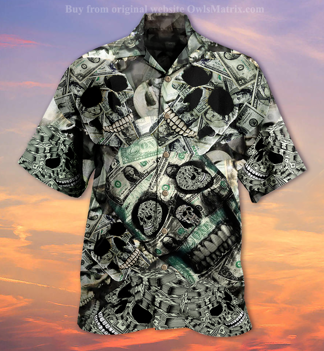 Skull Love Money - Hawaiian Shirt{Size}