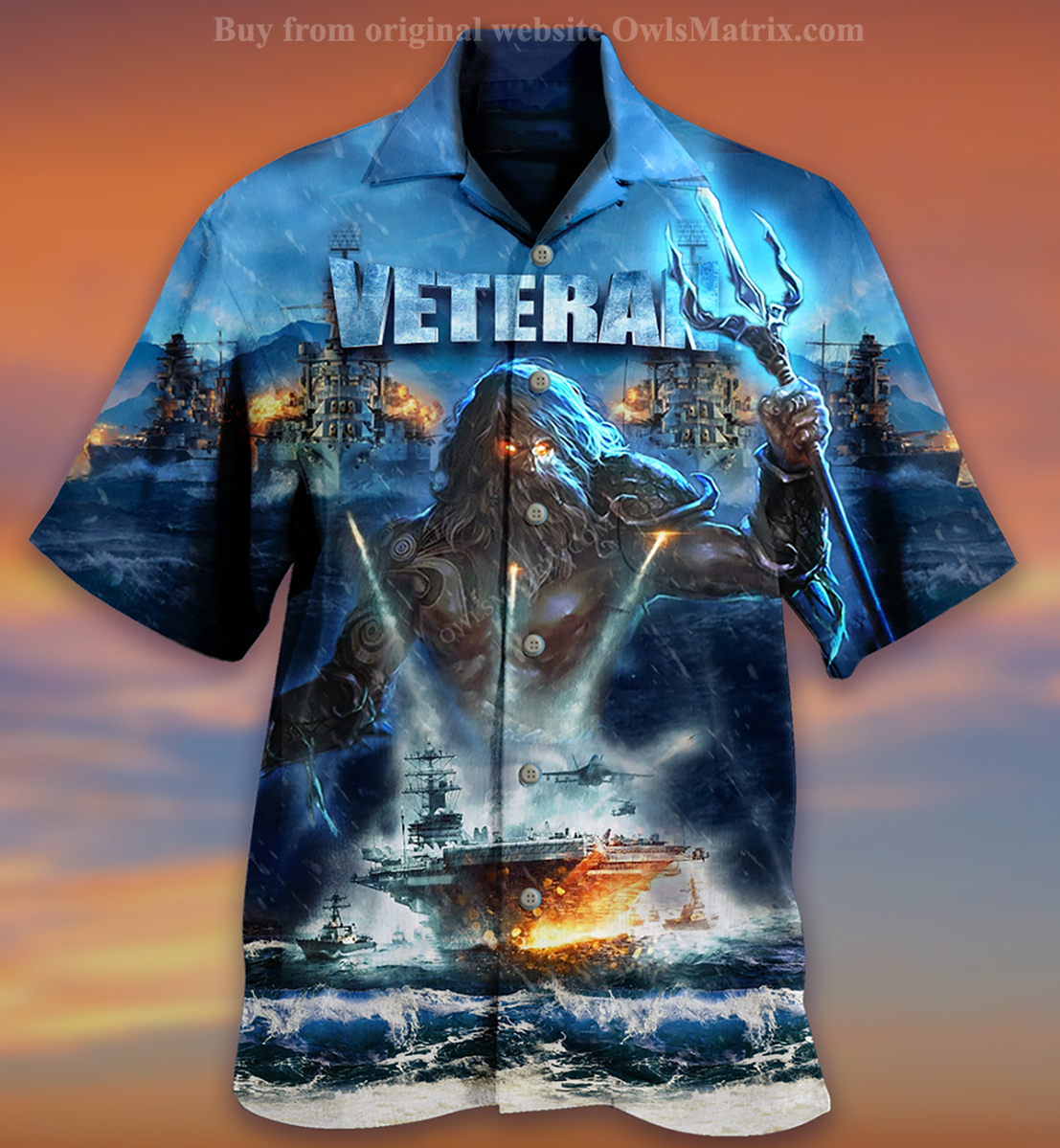 Veteran And Ocean - Hawaiian Shirt{Size}