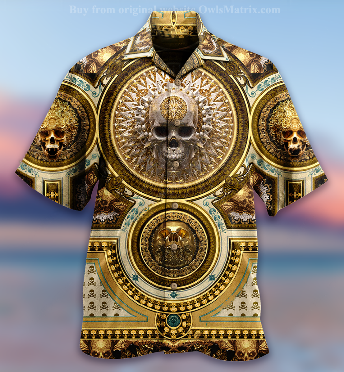 Skull Gold Luxury Style - Hawaiian Shirt{Size}