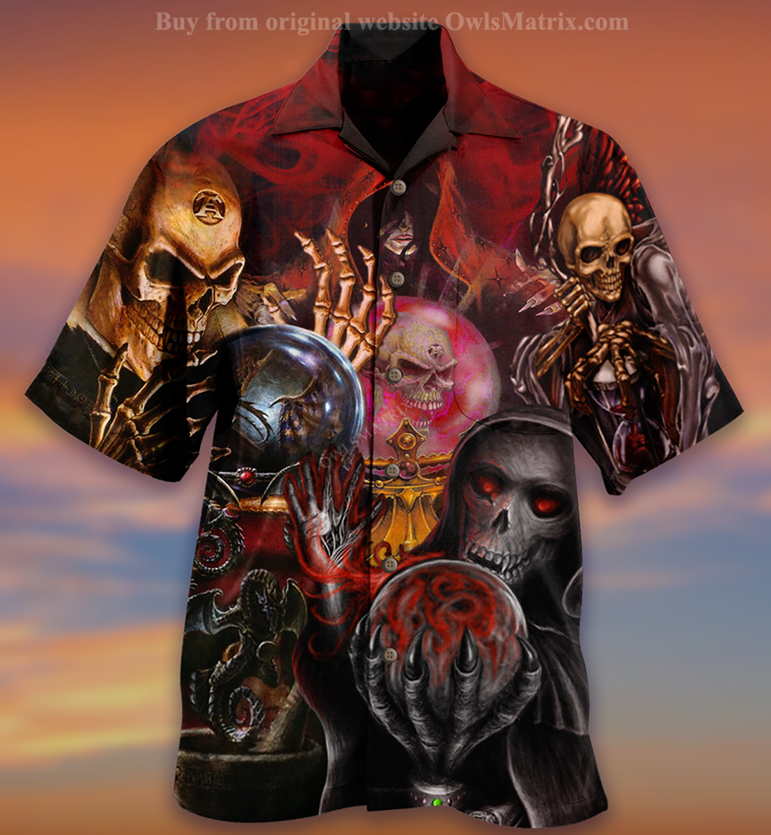 Skull Hello Darkness - Hawaiian Shirt{Size}