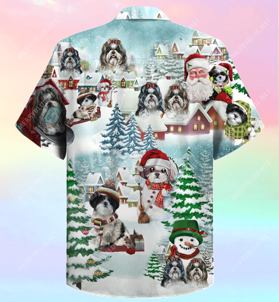 Shop We Shih Tzu A Merry Christmas Unisex Hawaiian Shirt{Size}