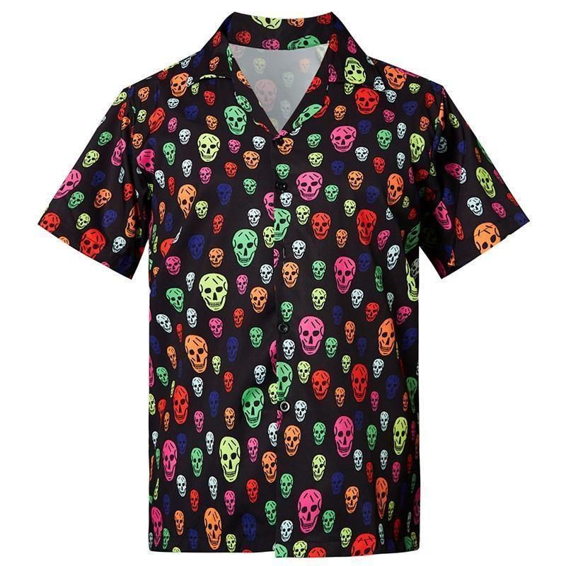 Shop Mens Hawaiian Shirts Colorful Skull{Size}