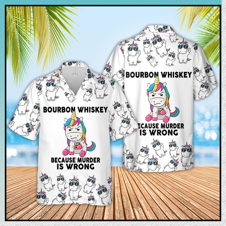 Unicorn Bourbon Whiskey beacause muscle is wrong Hawaiian Shirt â{Size}