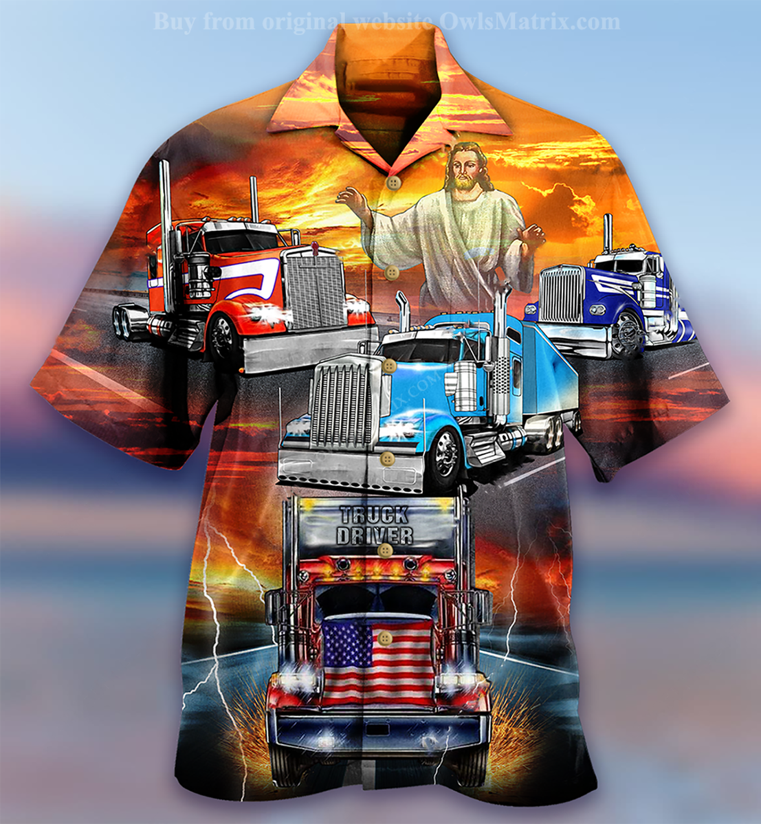 Truck Driver Jesus Bless - Hawaiian Shirt{Size}