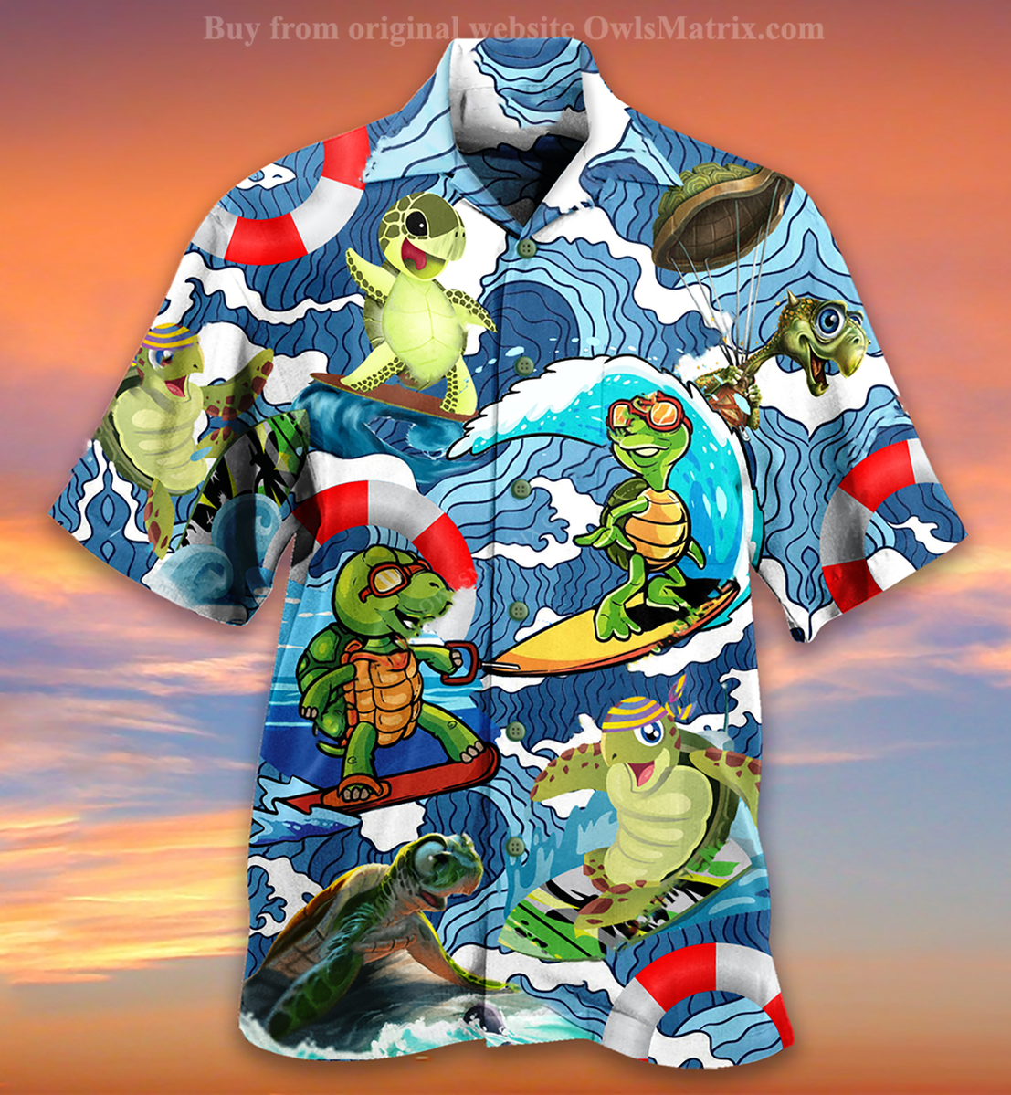 Turtle Surf Happy Style - Hawaiian Shirt{Size}