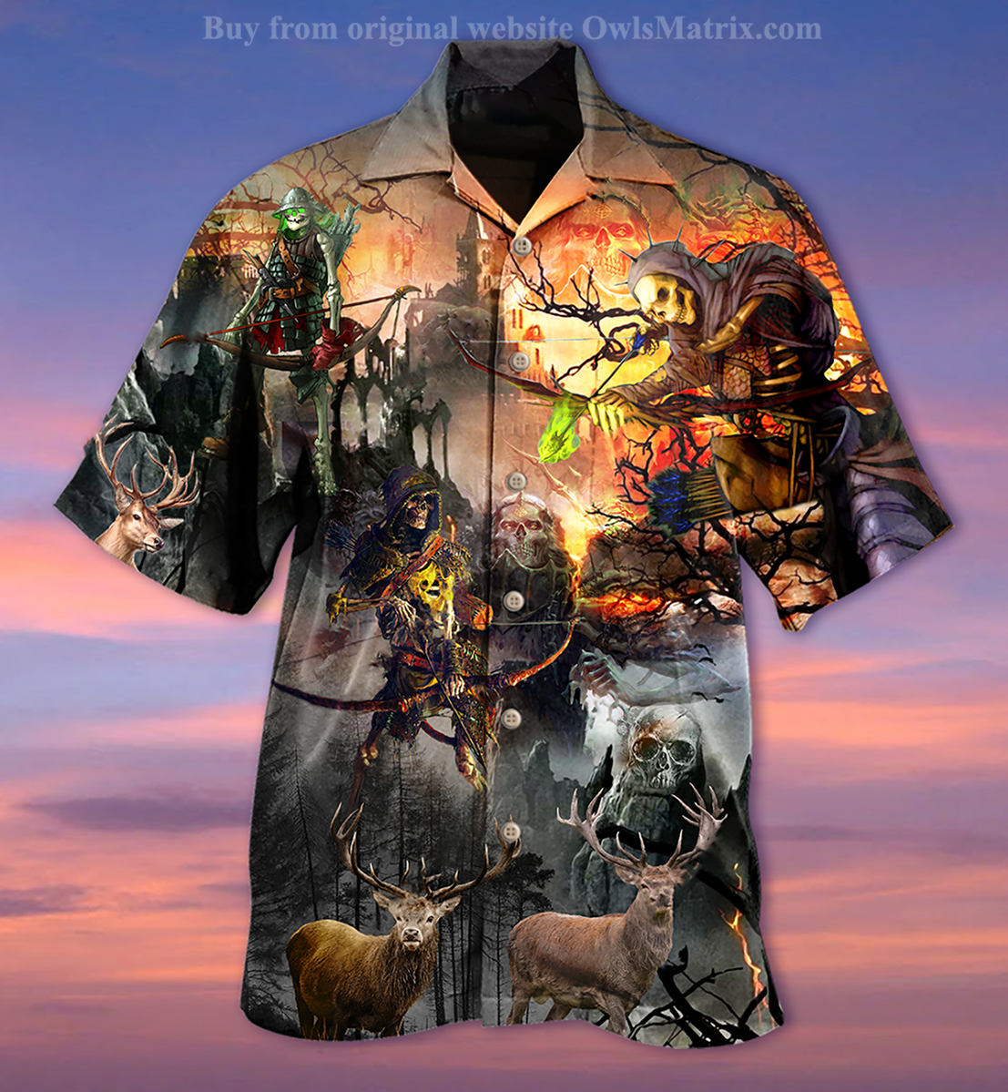 Skull Love Hunting - Hawaiian Shirt{Size}