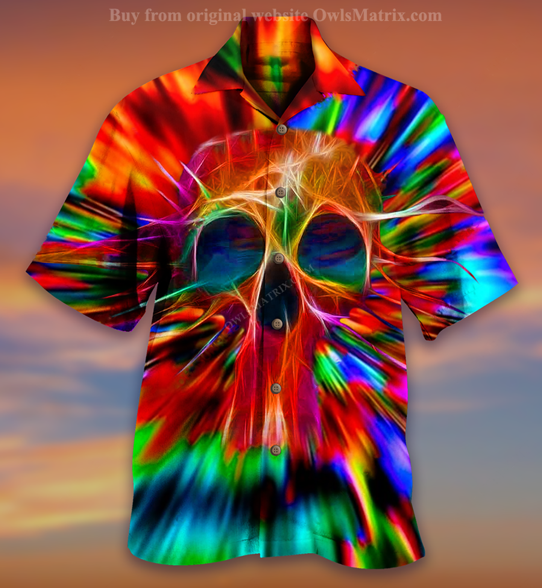 Skull Rainbow Color Love Style - Hawaiian Shirt{Size}