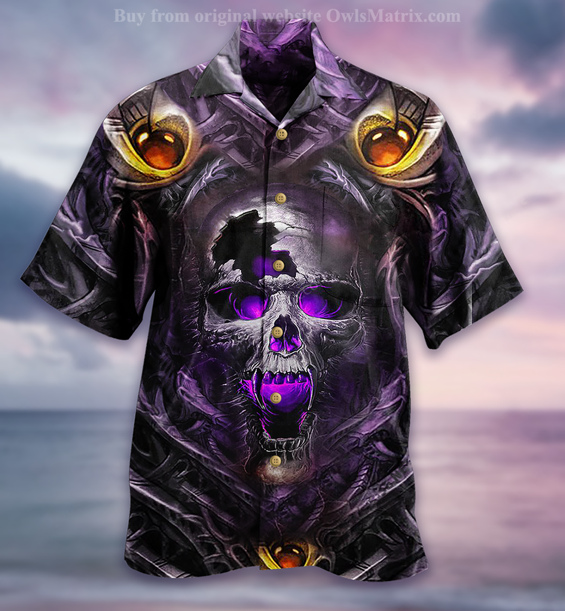 Skull Hello Darkness Smile - Hawaiian Shirt{Size}