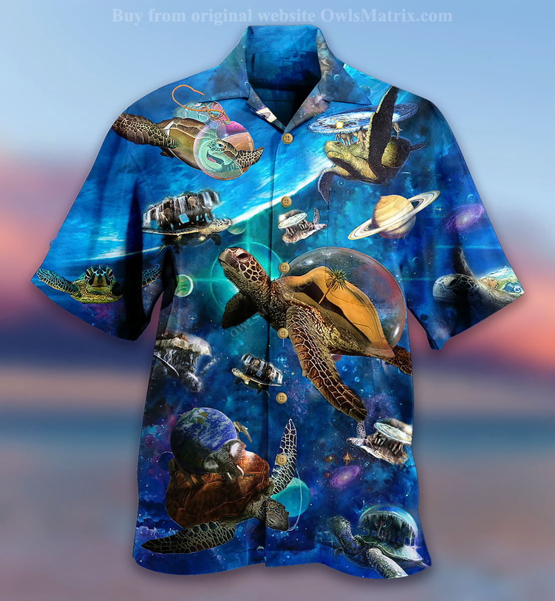 Turtle Loves Planet Style - Hawaiian Shirt{Size}