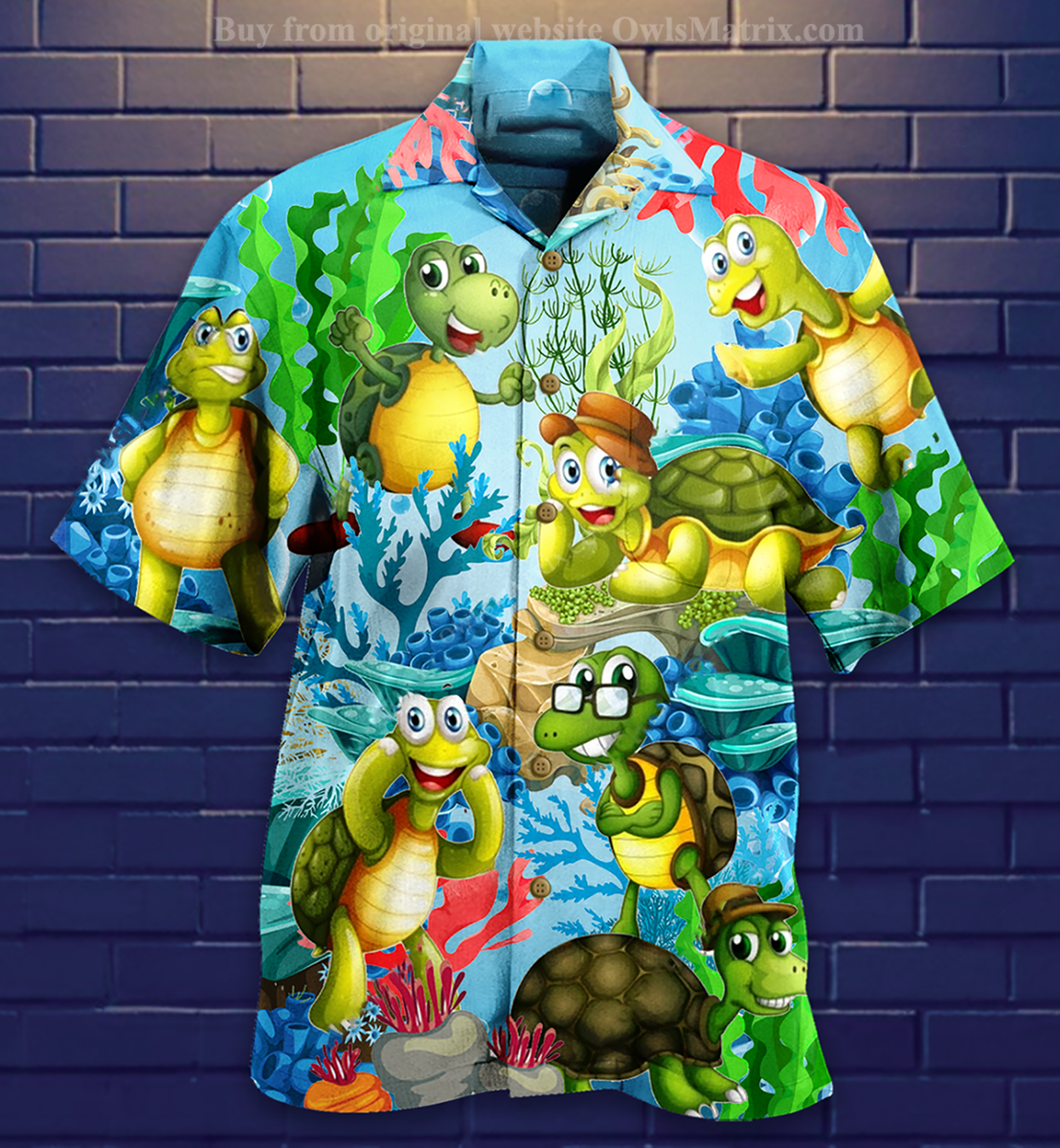 Turtle Mini Happy Funny - Hawaiian Shirt{Size}