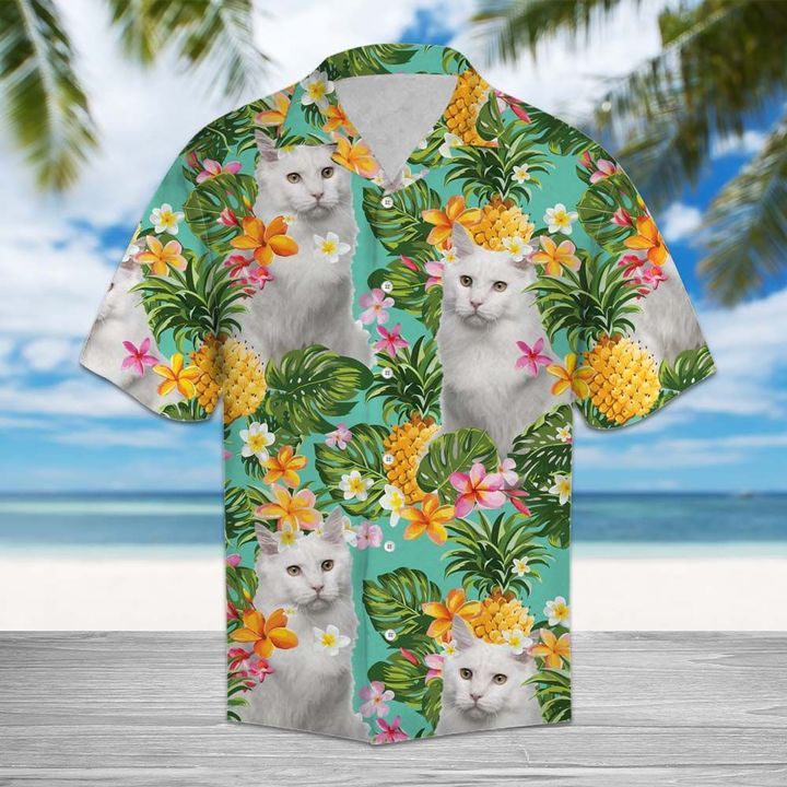 Tropical Pineapple Turkish Angora Hawaiian Shirt For Men With Vibrant Colors And Textures{Size}