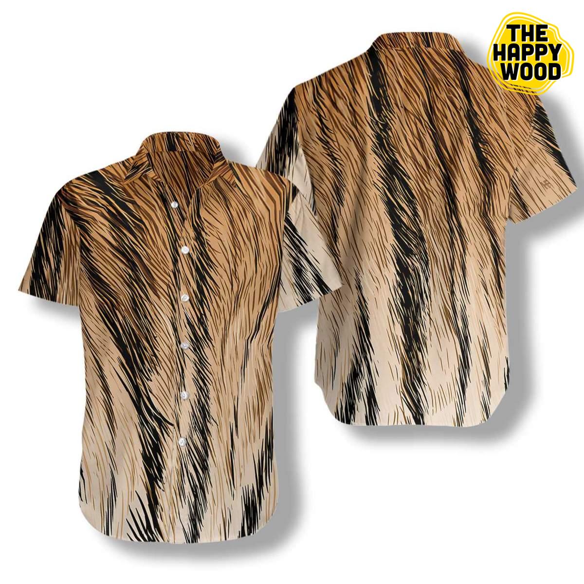 Tiger Fur Strip Hawaiian Hawaii Shirt{Size}